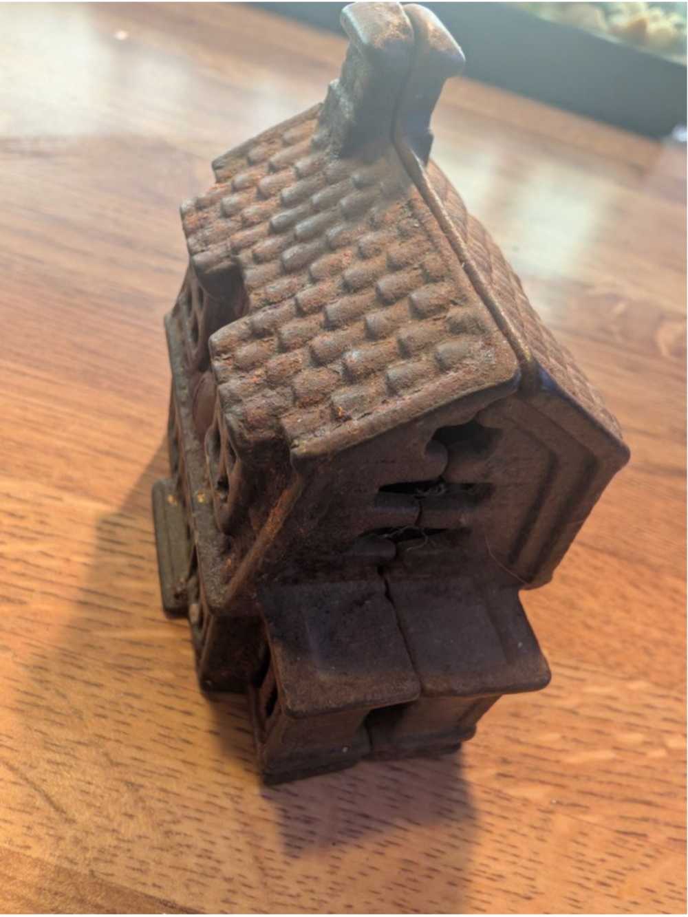 Vintage Decor Cast Iron House Brown
